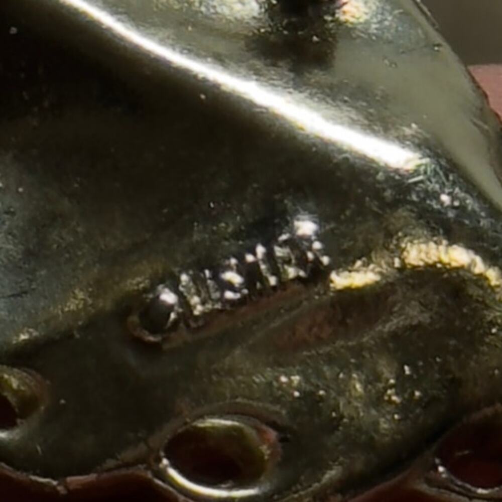 Vintage LISNER Gold Tone Double Leaf Brooch Pendant Signed - Picture 5 of 5